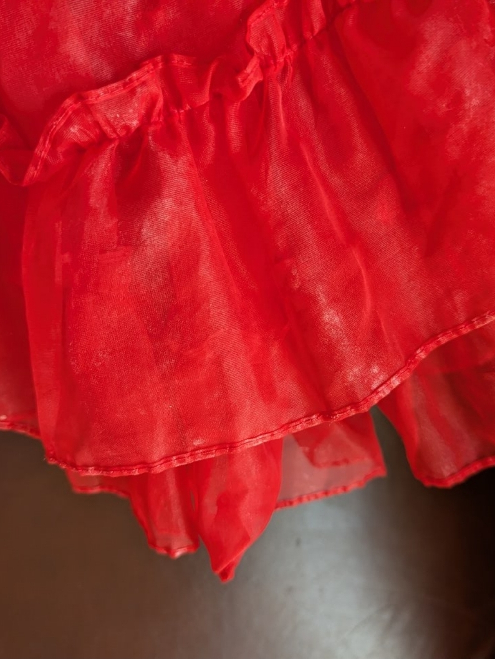 Vtg 50s Fashion Magic Red Crinoline Petticoat Skirt Layered Tulle MCM Sm/Md - Picture 6 of 12